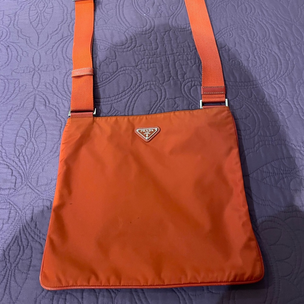 Orange Prada bag